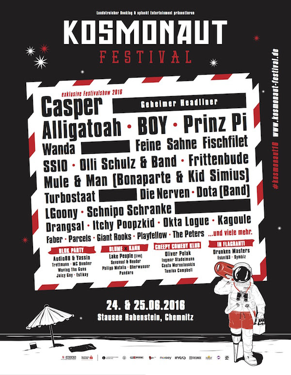 Line Up Zuwachs beim Kosmonaut Festival 2016